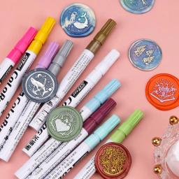 Selagem de cera selo marca caneta diy arte decoração fogo pintura selo especial graffiti enceramento marcadores cor linha de rastreamento canetas artesanato ferramentas - Image 2