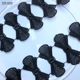 10 quintal 7cm laço preto laço fita de tecido poliéster luz solúvel em água decoração do laço flor costura guarnição diy acessórios do laço - Image 2