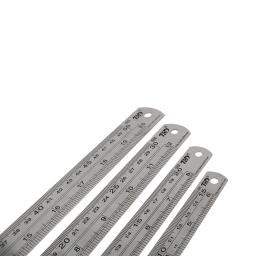 Ferramenta de medição métrica da precisão da régua 15cm/20cm/30cm/50cm de aço inoxidável dobro lado reto do centímetro da régua da escala das polegadas - Image 2