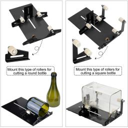 Diy ferramenta de cortador de garrafa de vidro quadrado redondo vinho cerveja esculturas de vidro máquina de corte para cerveja vidro garrafas titular - Image 6