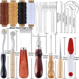 Kaobuy profissional kit de ferramentas de artesanato de couro mão costura punch escultura trabalho sela conjunto acessórios diy conjunto ferramentas - Image 2