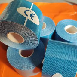 Bandagem adesiva esportiva azul 5cm * 5m, tecido autoadesivo de algodão para proteção muscular, cores elásticas e pano intra-adesivo, 1 peça - Image 4