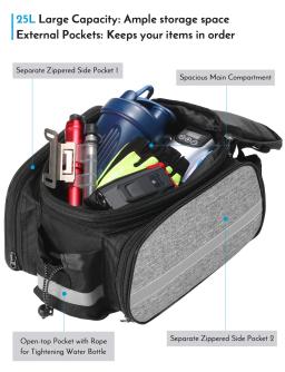 Lixada13L Bicicleta Traseiro Saco, À Prova D' Água Ciclismo Bike Rack, Tronco Pannier, Saco do banco traseiro, Bolsa, Bolsas de Ombro - Image 6