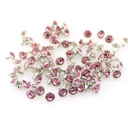 Strass coloridos rebites para couro, cobre, picos de cristal, acessório DIY, roupas, decoração de sacos, 7mm, 100 conjuntos por lote, moda - Image 2