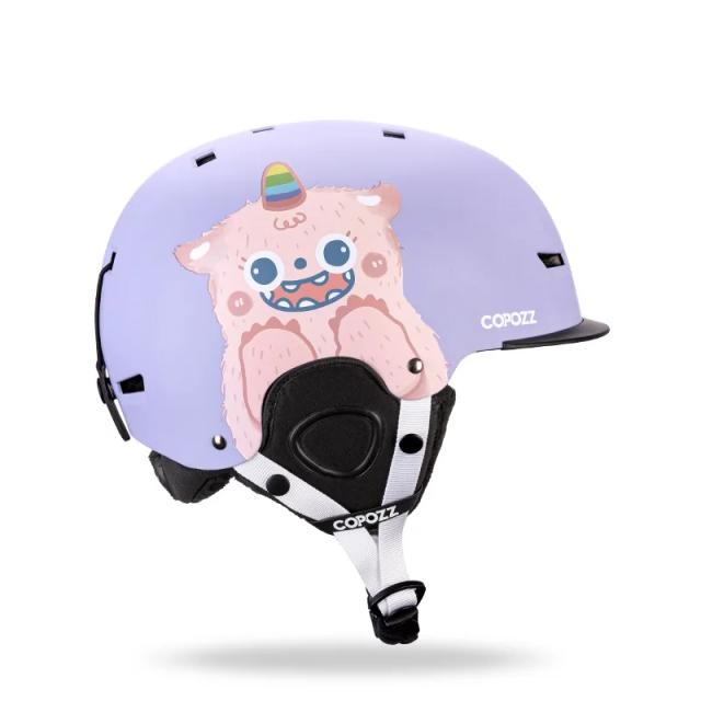 COPOZZ Capacete de Esqui Infantil com Design de Desenho Animado - Proteção Integral para Esqui e Ciclismo