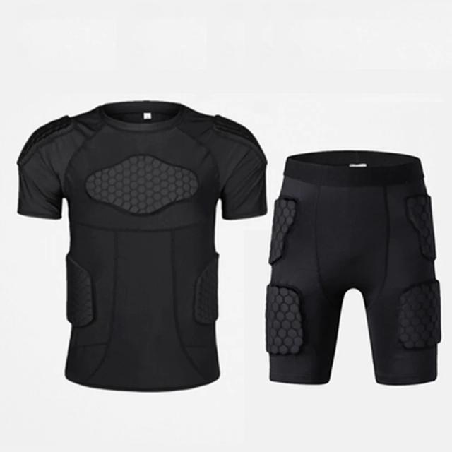 Conjunto Completo de Proteção: Calções de Compressão Acolchoados, Colete e Joelheiras para Futebol, Paintball, Basquete, Patinação e Rugby