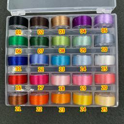 Linha bordada do poliéster para o brinquedo artesanal da boneca, características faciais, brilho alto, poliéster brilhante, 120D, 2, 100m - Image 4