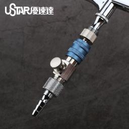 Ustar airbrush rápida mudança conector (1/8 '') com ajuste de fluxo de ar escala modelo ferramentas de pulverização - Image 2