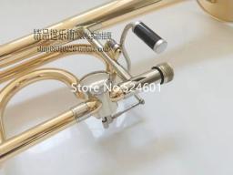 Venda quente bach 42go tenor bb/f trombone ouro cobre profissional jogando instrumentos musicais com concha e bocal - Image 4