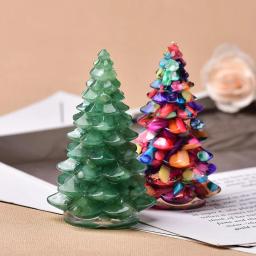 Resina natural pedra preciosa sorte árvore ornamentos artesanais árvores de natal silicone decoração para casa artesanato estatueta presente do feriado - Image 4