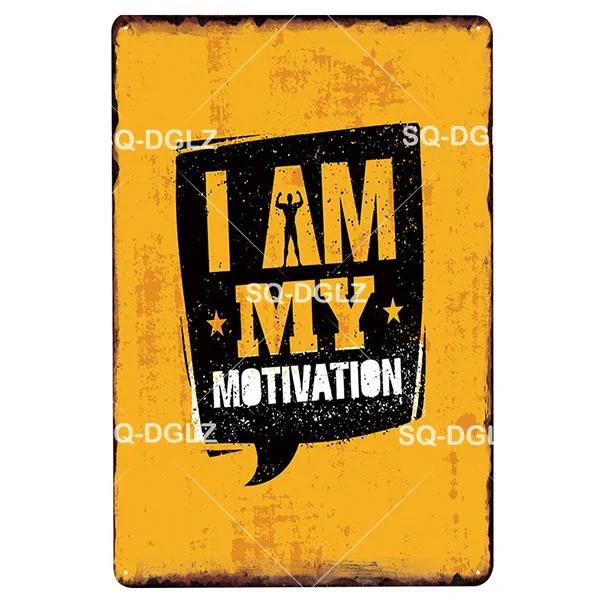 Placa de metal fitness para decoração de parede, placa de metal para clube esportivo vintage, decoração de parede, pôster de estanho, fitness - Image 1