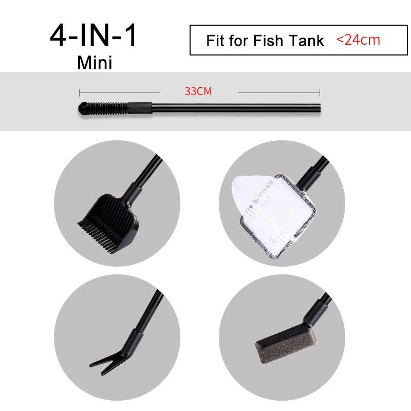 Kits de Ferramentas de Limpeza do Aquário, 6 em 1, Fish Tank Clean Set, Fish Net, Ancinho Cascalho, Raspador De Algas, Garfo, Esponja, Escova, Limpador De Vidro - Image 1