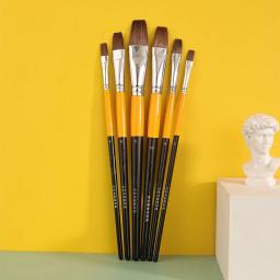 Ponto Plano Acrílico Arte Artesanato, Artista Pintura a Óleo Aquarela, pincel, Weasel Cabelo, Linha Pen, Art Supplies, 6pcs por conjunto - Image 6