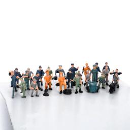 27 pçs 1:87 escala ho modelo trabalhadores ferroviários paisagem modelo trem ferroviário layout cenário diy dioramas em miniatura exibir jogos - Image 3