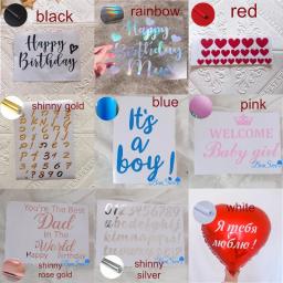 Balão personalizado adesivo para festa de aniversário decoração, nome DIY, terno do dia das mães, apenas adesivo, ouro e preto, 18 em, 24 em, 1pc - Image 2