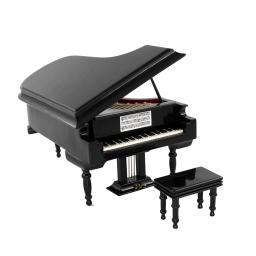 Mini Instrumento Musical, 1/12 Dollhouse, 1:6 Action Figure Acessórios, Decoração Modelo de Piano de cauda de madeira em miniatura - Image 2