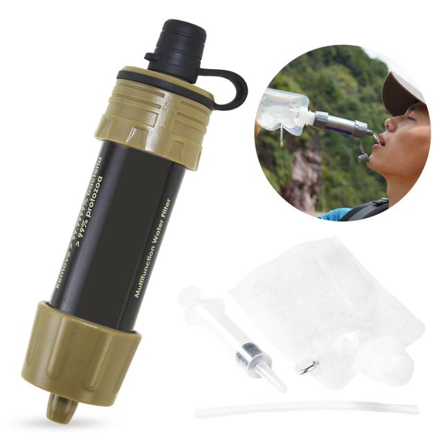 Purificador de Água Portátil para Acampamento: Filtro de Emergência para Sobrevivência ao Ar Livre e Aventuras em Camping e Caminhadas