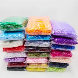 Sacos De Organza Com Cordão Para Embalagem De Jóias, Festa De Casamento, Decoração De Natal, Bolsa De Presente, 5x7, 7x9, 9x12cm, 100 Unidades por Lote - Image 5