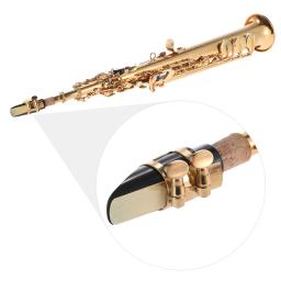 Ammoon latão em linha reta soprano sax saxofone bb b plana woodwind instrumento escudo natural chave carve padrão com estojo de transporte - Image 4