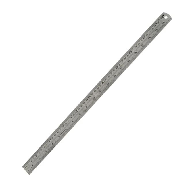 Medidor de Precisão em Aço Inoxidável com Escalas em Centímetros e Polegadas - Réguas de 15cm, 20cm, 30cm e 50cm com Dupla Face Reta