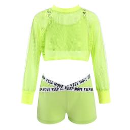 Roupa de Dança Respirável Menina, Legal, Hip Hop, Treino, Curto, Blusa Líquida, Regata, Conjunto Boyshorts, Jazz, Fantasia de Street Dance, 3pcs - Image 3