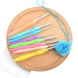 Conjunto de agulhas de crochê ergonômicas, 8 tamanhos, 2.5mm-6mm, faça você mesmo, cor de doces, tecelagem, gancho, ferramenta de tricô - Image 6