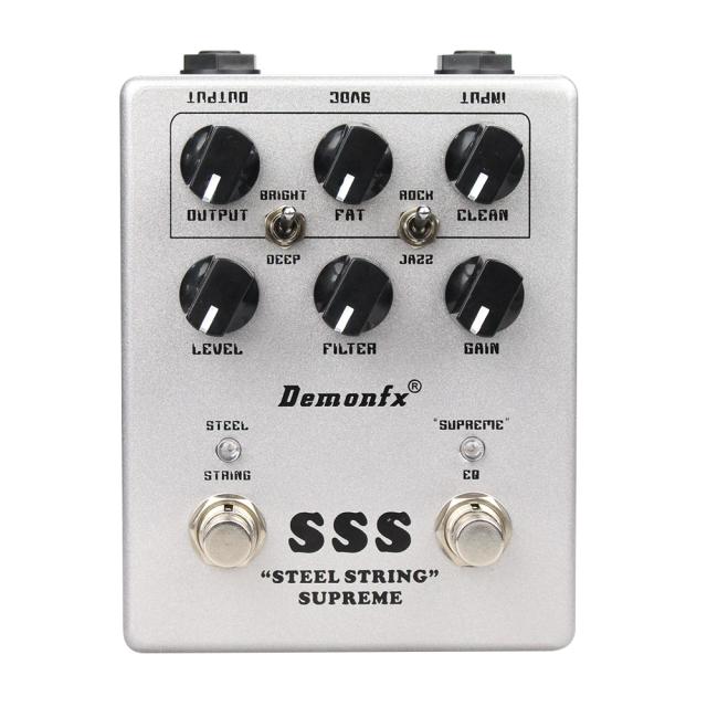 Pedal Demonfx: Sobrecarga de Guitarra Clean Delay Steel String com Pré-Amp e Efeitos de Tonalidade de Alta Qualidade para SSS