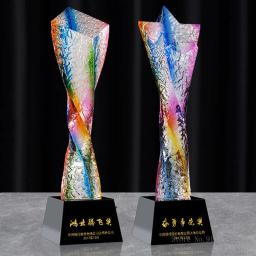 Troféu de cristal estrela de cinco pontas criativo, coluna torcida, prêmio de letras personalizadas, troféu universal, high-end - Image 5