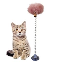Brinquedo interativo de pelúcia para gatos, bola de brinquedo para gatos com ventosa, acessórios para animais de estimação, 1 peça - Image 1