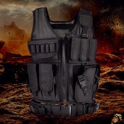 Leve colete tático militar respirável, resistente, suporte de coldre, colete de treinamento de combate ajustável para adultos - Image 4