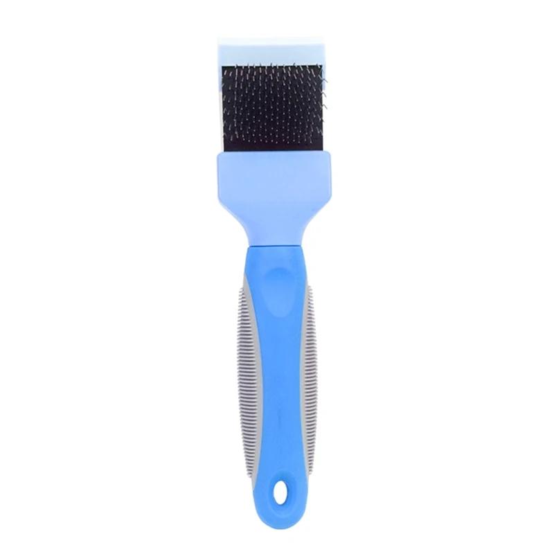 Dupla face pet escova de cabelo do cão gato pele cerdas grooming derramamento limpeza massagem pente ferramenta estilo - Image 1