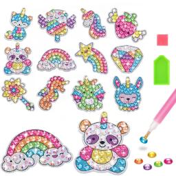 Big Gem Diamond Painting Sticker Kit para Meninos e Meninas, Artesanato de Arte, Mosaico Mágico, Dot Sticky Brinquedos, Unicórnio, Vida Marítima, 12 Criar, Presentes - Image 1