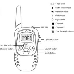 Coleira de treinamento para cachorro de estimação, equipamento de treinamento para cães com tela lcd, à prova d'água, parar de latir, 998d-1, 300m - Image 6