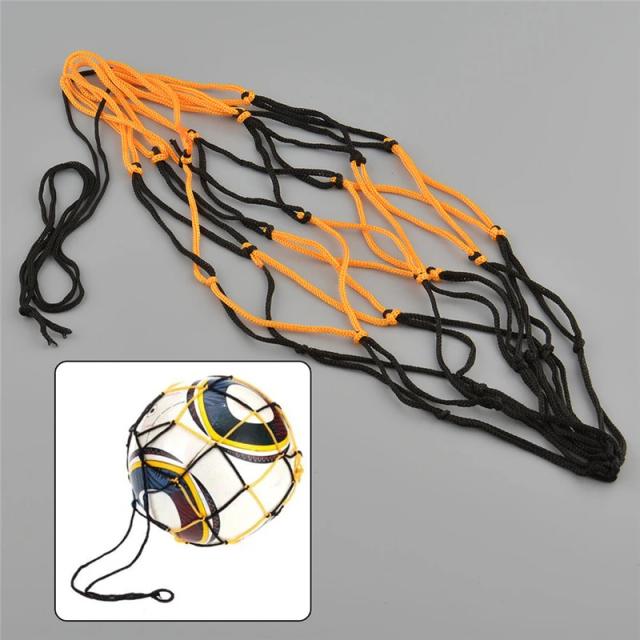 Rede de Nylon Durável para Carregar Bola - Ideal para Voleibol, Basquete, Futebol e Futebol Americano em Padrão Preto e Amarelo