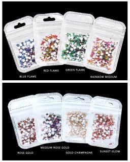 Strass de cristal plano para decoração, tamanho misto com 400 peças, 40 cores, para unhas, rosto, gemas, festival, artesanato, decoração - Image 2