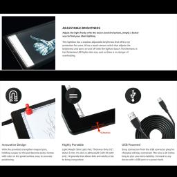 Portátil Tracing Light Box, Prancheta Magnética, Caixa de Luz para Tracing Sketch Pad, A4 - Image 5