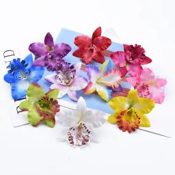 10 peças flores artificiais de borboleta e orquídea acessórios de casamento desembaraço presentes diy decoração de casa - Image 1