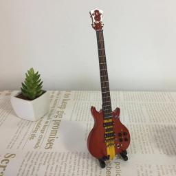 Miniatura de madeira baixo elétrico 20cm, instrumento musical, modelo para 1/6, acessórios de casa de bonecas, figuras de ação - Image 4