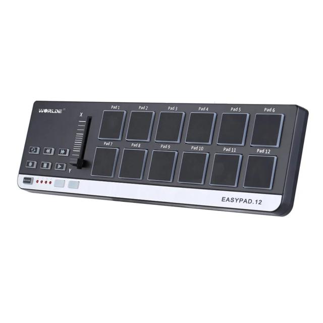 Controle Midi Portátil com Cabo USB e 12 Almofadas para Teclado