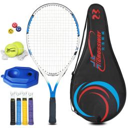 Raquete De Tênis Para Adolescente, Raquete De Esportes De Fibra De Carbono, Único Dispositivo De Treinamento, 19 ", 21, 23, 25", 1Pc - Image 5