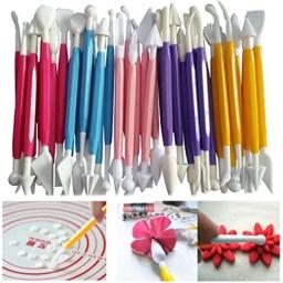Cortador de massa para cobertura de bolo, 8 espaços, 16 padrões, flor, açúcar, ferramentas para modelagem, argila, fondant, ferramenta de decoração de bolo - Image 1