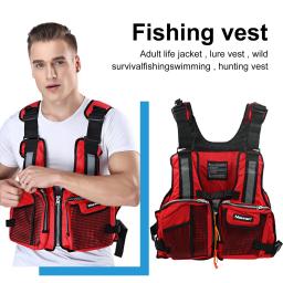 Colete salva-vidas do caiaque da pá unversal para a sobrevivência adulta terno esportes aquáticos roupa de segurança com listra reflexiva multi-bolso - Image 2
