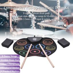 Cor mão-laminado tambor 7 timbres padrão 9 canções de demonstração música sentido cultivo crianças kit de tambor educacional instrumento brinquedos - Image 1
