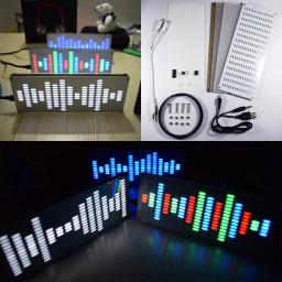 LED Equalizador Digital Música Espectro, DIY Toque Chave, Tamanho Grande, 225 Segmento, Ondas Sonoras, Kit Eletrônico - Image 5