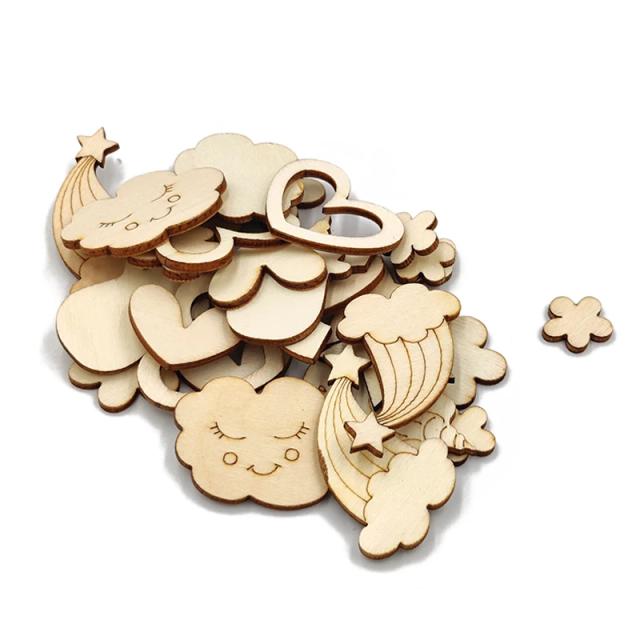 Conjunto de 10 Ornamentos de Madeira Inacabados para DIY: Caixa Bonita para Artesanato e Enfeites