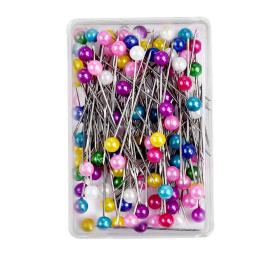 Alfinetes de costura multi-cores com cabeça de pérola redonda, pinos de costura para casamentos, corsage, floriculturas, costura com caixa, 38mm, 100/200 peças - Image 3