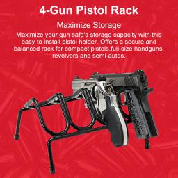 Rack de armazenamento de 4 polegadas para pistola, display multifuncional, suporte de segurança com pés antiderrapantes - Image 2