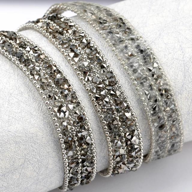 Fita de Guarnição em Strass de Vidro para Decoração de Vestidos e Casamentos - Acessórios de Artesanato por Atacado