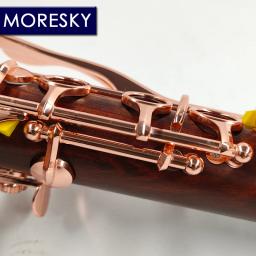 Moresky clarinete profissional de madeira vermelha, botões bb/rosa banhados a ouro/redwood sib clarnet - Image 5