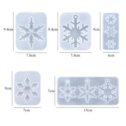 Molde de resina epóxi de floco de neve, ferramentas de fundição de silicone, molde de floco de neve artesanal, ferramentas de fabricação de jóias, artesanato diy, moldes de resina epóxi - Image 2